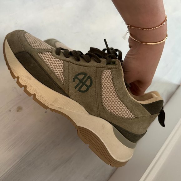 Anine Bing Olive and Beige Sneakers - Picture 9 of 12